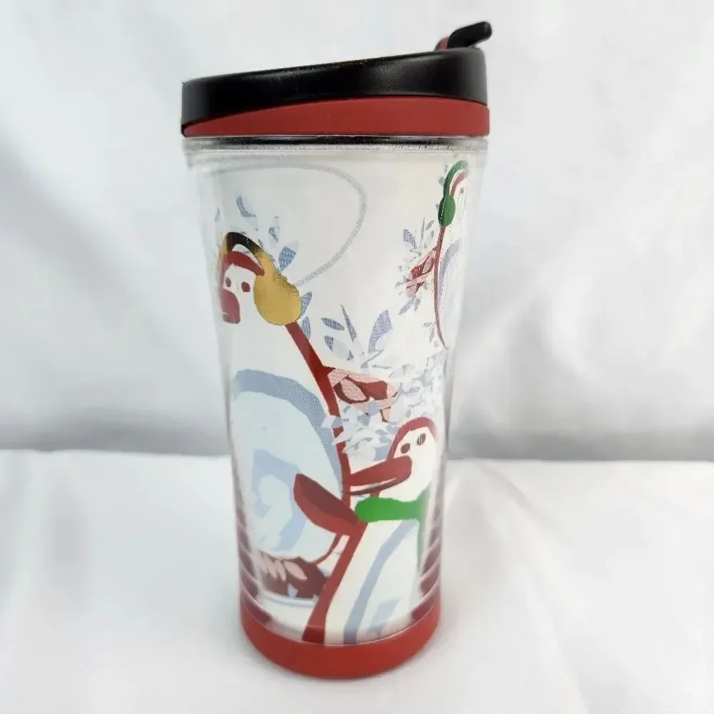 ☕️ Starbucks 2007 White & Red Holiday Penguin 8oz Travel Tumbler